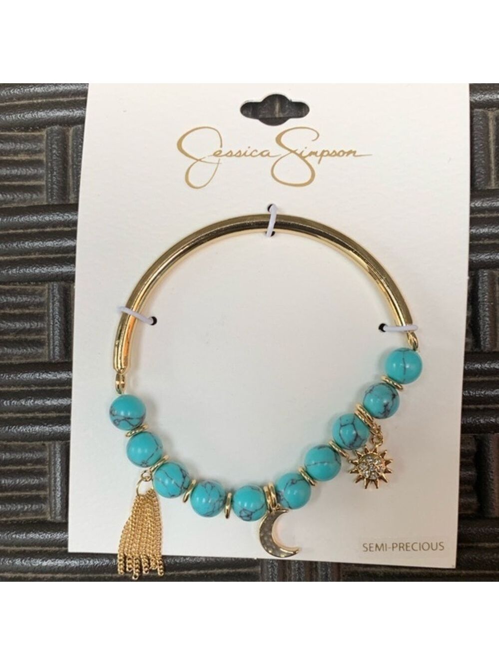 Jessica Simpson Turquoise and Gold Bracelet